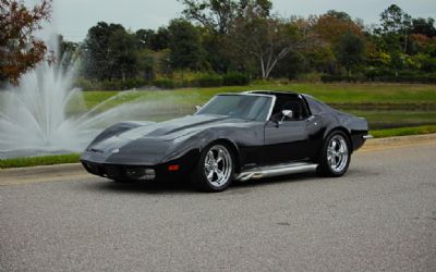 Photo of a 1973 Chevrolet Corvette Black With T-Tops, Upgraded 350 V8 With Extensive Performance Enhancements for sale