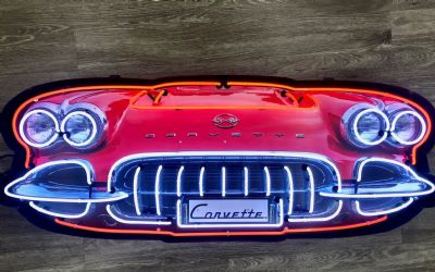  Chevrolet Corvette Grill Neon Sign IN Shaped Steel Can